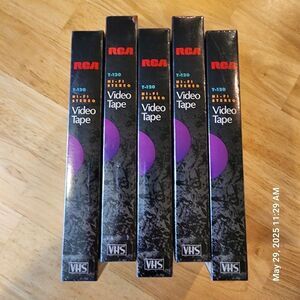 Lot of 5 RCA T-120 VHS Up To 6 Hours Hi-Fi Stereo Video Tapes Premium Daily Use